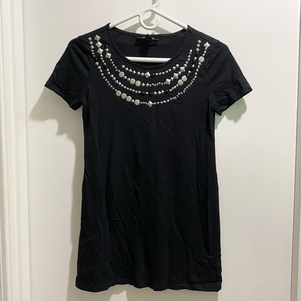 Style Co Steampunk Goth Grunge Cotton Castlecore Grommet Beaded Tee Tunic Top SP